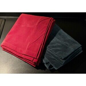 2 Christmas Heavy Crimson Red & Pine Green Curtains / Table Covers /Tree Skirts?